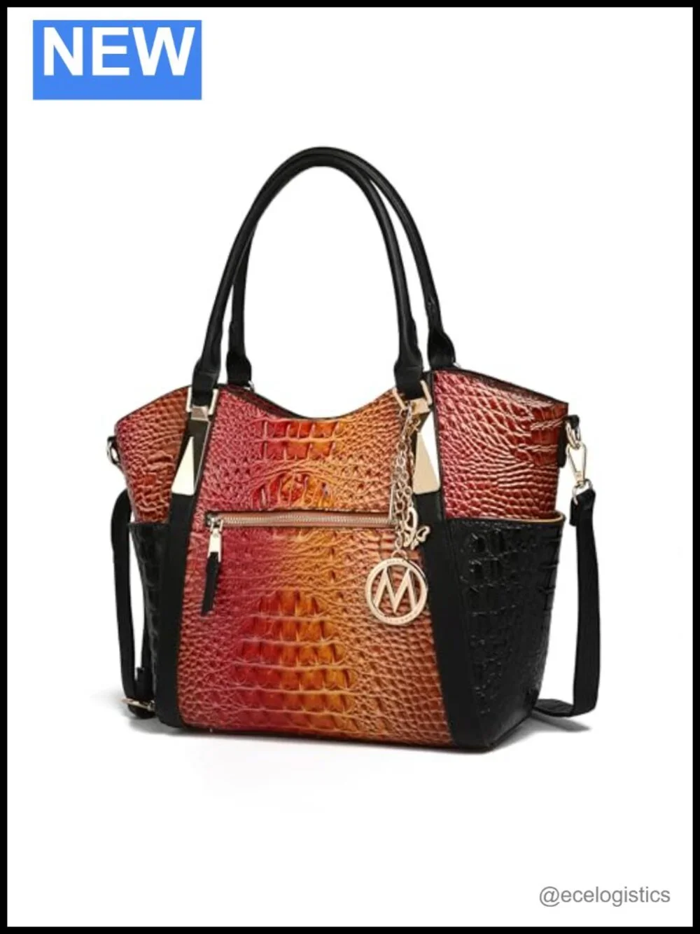 Crafted Vegan Leather Tote Bag with Top Handle and Crossbody Strap